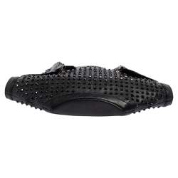 مملوكة مسبقًا Alexander McQueen Black Leather Medium De Manta Studded Clutch