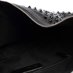 مملوكة مسبقًا Alexander McQueen Black Leather Medium De Manta Studded Clutch