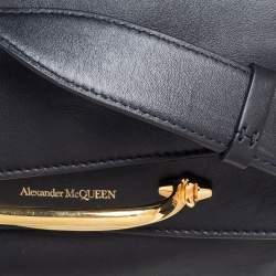 Alexander McQueen Black Leather The Story Top Handle Bag