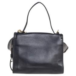 Alexander McQueen Black Leather The Story Top Handle Bag