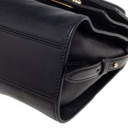 Alexander McQueen Black Leather The Story Top Handle Bag