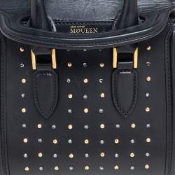 Alexander McQueen Black Leather Mini Crystal/Studded Heroine Bag