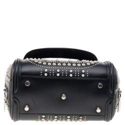 Pre Owned Alexander McQueen Black Leather Mini Studded Heroine Bag