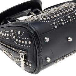Pre Owned Alexander McQueen Black Leather Mini Studded Heroine Bag
