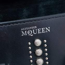 Pre Owned Alexander McQueen Black Leather Mini Studded Heroine Bag