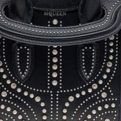 Pre Owned Alexander McQueen Black Leather Mini Studded Heroine Bag