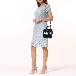 Pre Owned Alexander McQueen Black Patent Leather Mini Heroine Bag