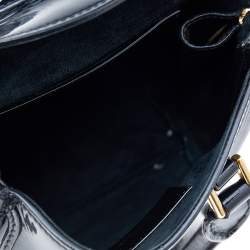 Pre Owned Alexander McQueen Black Patent Leather Mini Heroine Bag