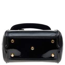 Pre Owned Alexander McQueen Black Patent Leather Mini Heroine Bag