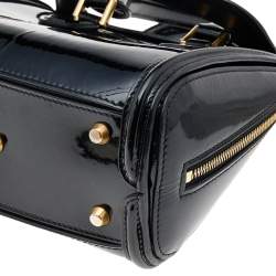 Pre Owned Alexander McQueen Black Patent Leather Mini Heroine Bag