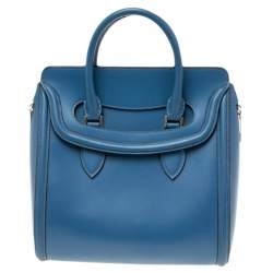 Alexander McQueen Blue Leather Large Heroine Satchel