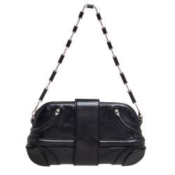 Pre Owned Alexander McQueen Black Leather Novak Shoulder Bag