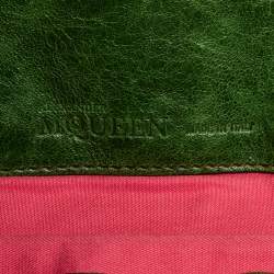 مملوكة مسبقًا Alexander McQueen Green Leather Flapper Clutch