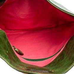 مملوكة مسبقًا Alexander McQueen Green Leather Flapper Clutch