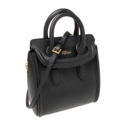 Pre Owned Alexander McQueen Black Leather Mini Heroine Bag