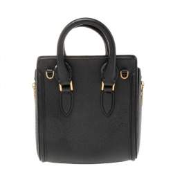 Pre Owned Alexander McQueen Black Leather Mini Heroine Bag