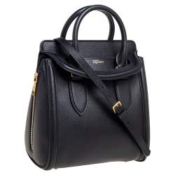 Pre Owned Alexander McQueen Black Leather Small Heroine Satchel