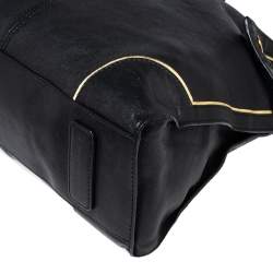 Pre Owned Alexander McQueen Black/Gold Leather Demata Tote