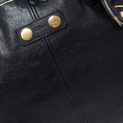 Pre Owned Alexander McQueen Black/Gold Leather Demata Tote