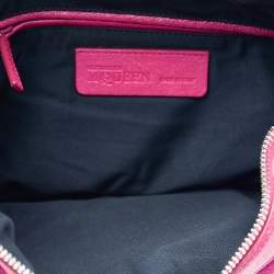 Pre Owned Alexander McQueen Pink Calf Hair And Leather Medium De Manta Clutch