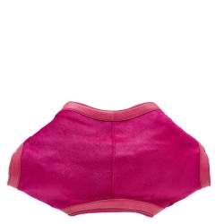 Pre Owned Alexander McQueen Pink Calf Hair And Leather Medium De Manta Clutch