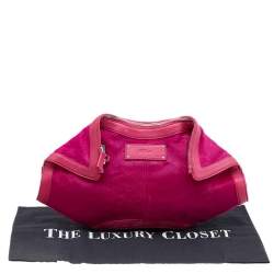 Pre Owned Alexander McQueen Pink Calf Hair And Leather Medium De Manta Clutch