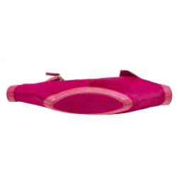 Pre Owned Alexander McQueen Pink Calf Hair And Leather Medium De Manta Clutch