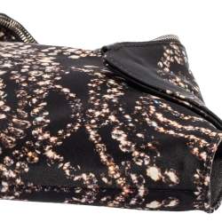 Pre Owned Alexander McQueen Black Rhinestone Printed Fabric De Manta Clutch