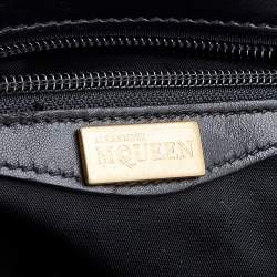 Pre Owned Alexander McQueen Metallic Brown Croc Effect Patent Leather Elvie Bag