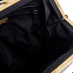 Pre Owned Alexander McQueen Metallic Brown Croc Effect Patent Leather Elvie Bag