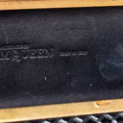 مملوكة مسبقًا Alexander McQueen Black Patent Leather Skull Knuckle Box Clutch