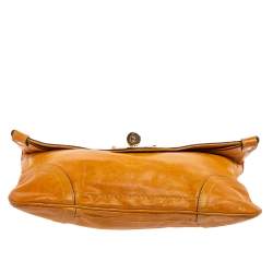 Pre Owned Alexander McQueen Orange Leather Flapper Clutch