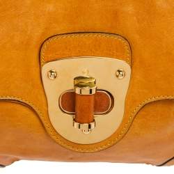 Pre Owned Alexander McQueen Orange Leather Flapper Clutch