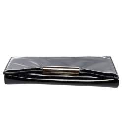 Pre Owned Alexander McQueen Black Patent Leather Flap Clutch