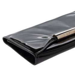 Pre Owned Alexander McQueen Black Patent Leather Flap Clutch