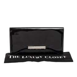 Pre Owned Alexander McQueen Black Patent Leather Flap Clutch