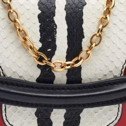 Pre Owned Alexander McQueen Multicolor Python and Calf Hair Mini Heroine Crossbody Bag
