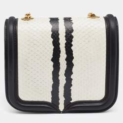 Pre Owned Alexander McQueen Multicolor Python and Calf Hair Mini Heroine Crossbody Bag