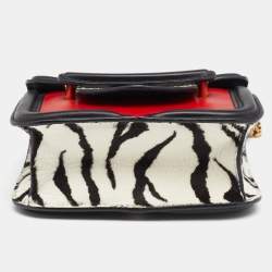 Pre Owned Alexander McQueen Multicolor Python and Calf Hair Mini Heroine Crossbody Bag