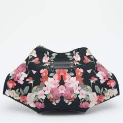 Pre Owned Alexander McQueen Multicolor Floral Print Satin Small De Manta Clutch
