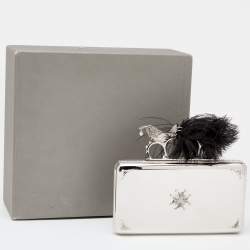 Pre Owned Alexander McQueen Silver Metal Bird with Feather Ring Knuckle Case