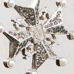 Pre Owned Alexander McQueen Silver Metal Bird with Feather Ring Knuckle Case