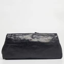 Pre Owned Alexander McQueen Black Leather Faithful Glove Clutch