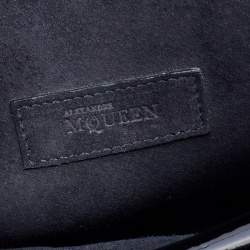 Pre Owned Alexander McQueen Black Patent Leather Honeycomb Heroine Shoulder Bag