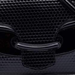Pre Owned Alexander McQueen Black Patent Leather Honeycomb Heroine Shoulder Bag