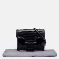 Pre Owned Alexander McQueen Black Patent Leather Honeycomb Heroine Shoulder Bag