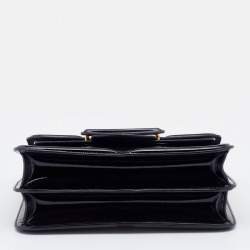 Pre Owned Alexander McQueen Black Patent Leather Honeycomb Heroine Shoulder Bag