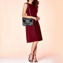 Pre Owned Alexander McQueen Black Patent Leather Honeycomb Heroine Shoulder Bag
