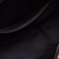 Pre Owned Alexander McQueen Black/White Printed Satin and Leather Medium De Manta Clutch