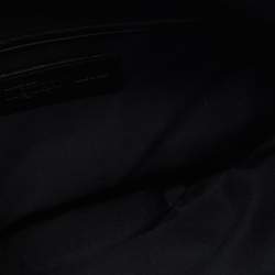 Pre Owned Alexander McQueen Black Heart Print Satin And Leather Medium De Manta Clutch